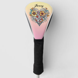 Personalisiertes Herzherz Romantik Golf Headcover