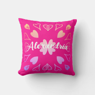 Personalisiertes Herzmuster (Hot Pink) Kissen