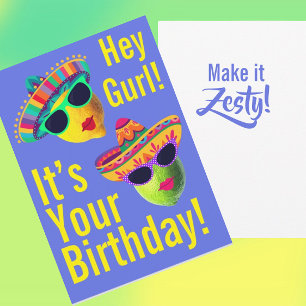 Personalisiertes Hey Gurl Lustiges Lemon Lime Karte