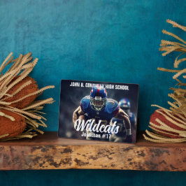 Personalisiertes High School Football Player Foto Fotoplatte