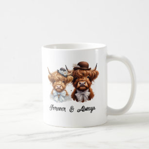 Personalisiertes Highland Cow Couple Kaffeetasse