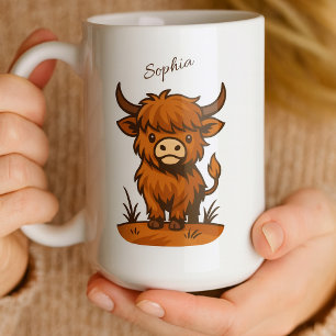 Personalisiertes Highland-Cow-Geschenk Kaffeetasse