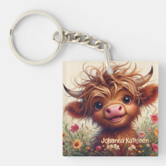 Personalisiertes Highland-Kuh-Acryl-Schlüsselanhän Schlüsselanhänger