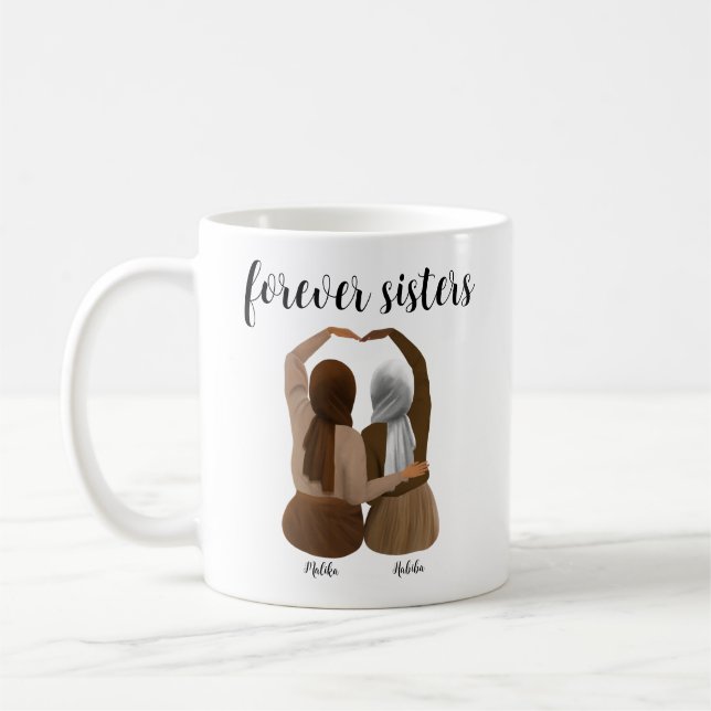 Personalisiertes Hijabi-Geschenk Kaffeetasse (Links)
