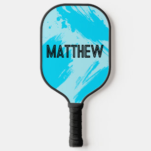 Personalisiertes Himmelblau Abstrakt Benutzerdefin Pickleball Schläger