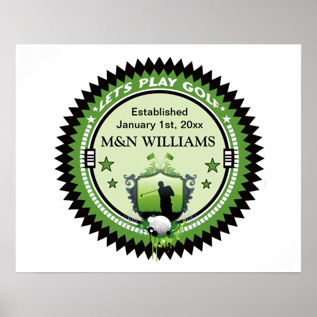 Personalisiertes Hinzufügen des Namens zum Golf-Lo Poster (Vorne)