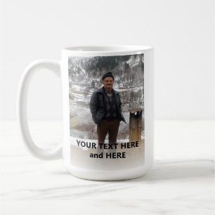 Personalisiertes Hinzufügen von Foto und Text Kaffeetasse