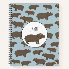 Personalisiertes Hippopotamus Hippo-Muster Notizbuch