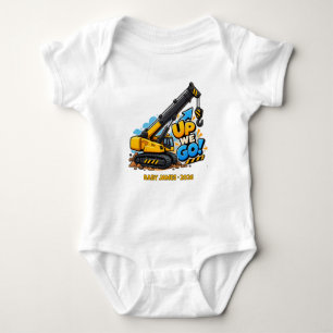 Personalisiertes Hoch Hinaus Kleiner Kran Baby Strampler