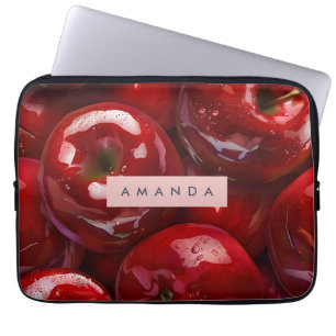 Personalisiertes Hochglanz-Rotes-Apfel-Design Laptopschutzhülle