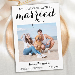 Personalisiertes Hochzeit einfaches Hund Foto Save The Date