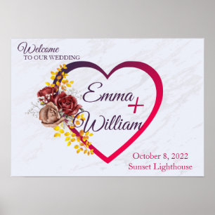 Personalisiertes Hochzeit-Willkommensschild Poster