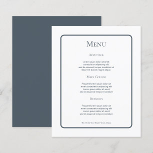 Personalisiertes Hochzeitmenü von Mute Blue