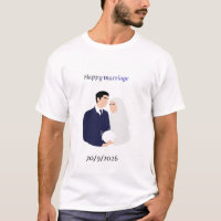 Personalisiertes Hochzeits-T-Shirt Vorder- und Rüc