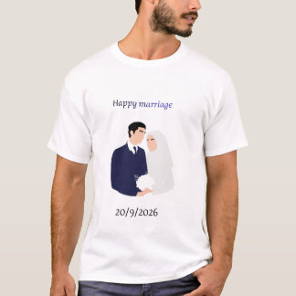 Personalisiertes Hochzeits-T-Shirt Vorder- und Rüc T-Shirt
