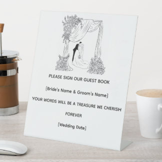 Personalisiertes Hochzeitsempfangsschild Sockelschild