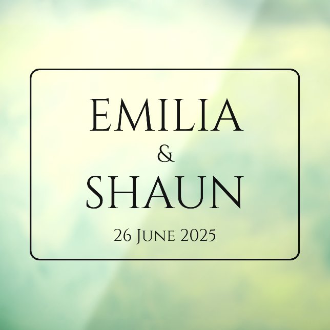 Personalisiertes Hochzeitsfenster Fensteraufkleber (Blatt 3)