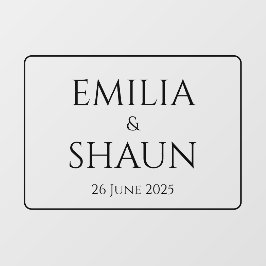 Personalisiertes Hochzeitsfenster Fensteraufkleber