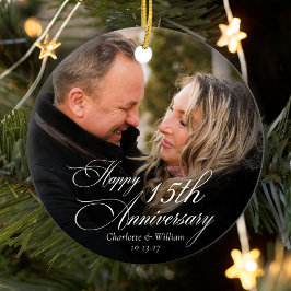 Personalisiertes Hochzeitsfest zum Jahrestag des F Keramik Ornament