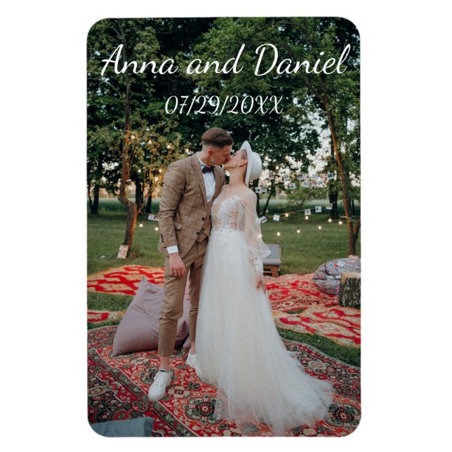 Personalisiertes Hochzeitsfoto-Design Magnet (Vertikal)