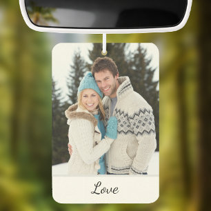 Personalisiertes Hochzeitsfoto mit Initialen  Autolufterfrischer