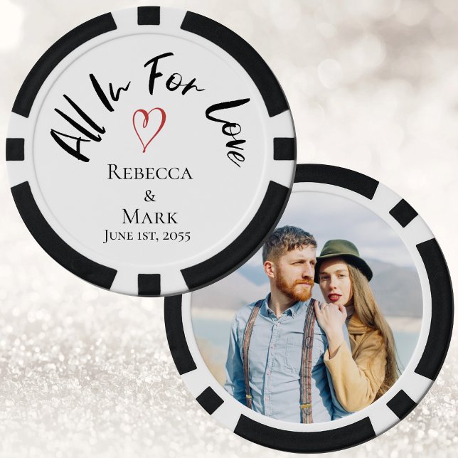 Personalisiertes Hochzeitsfoto Pokerchips (Custom Personalized Wedding Anniversary Engagement keepsake for guests. )