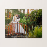 Personalisiertes HochzeitsFoto Puzzle<br><div class="desc">Personalisierter Name und Datum Hochzeit Foto Jigsaw Puzzle</div>