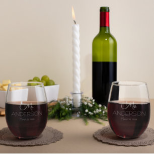 Personalisiertes Hochzeitsgeschenk für Braut und B Weinglas Ohne Stiel