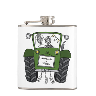 Personalisiertes Hochzeitsgeschenk für Grüne Trakt Flachmann