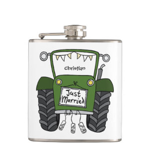 Personalisiertes Hochzeitsgeschenk für Grüne Trakt Flachmann