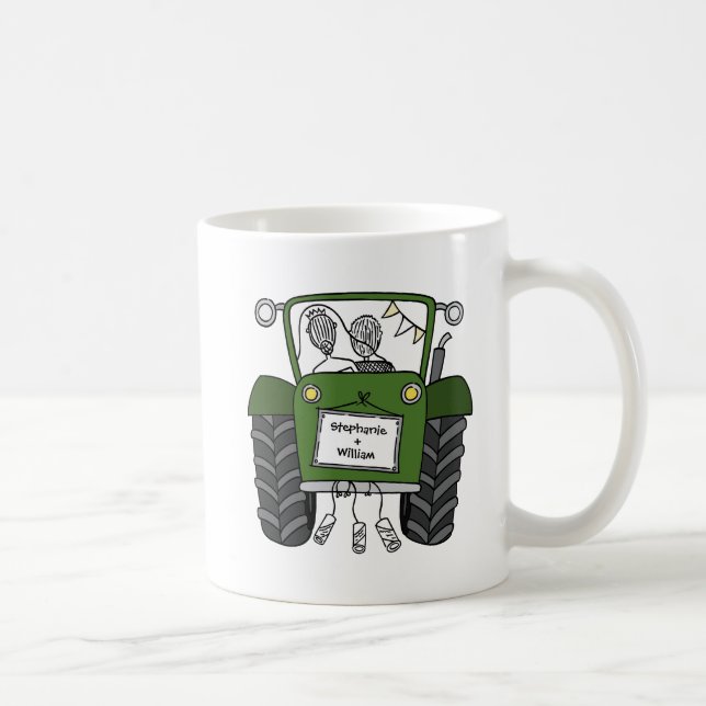 Personalisiertes Hochzeitsgeschenk für Grüne Trakt Kaffeetasse (Rechts)