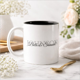 Personalisiertes Hochzeitsgeschenk für Paar Zweifarbige Tasse