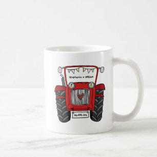Personalisiertes Hochzeitsgeschenk für Red Tractor Kaffeetasse