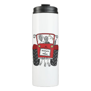 Personalisiertes Hochzeitsgeschenk für Red Tractor Thermosbecher