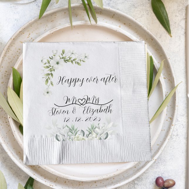 Personalisiertes Hochzeitsgeschenk glücklich bis a Serviette (Von Creator hochgeladen)