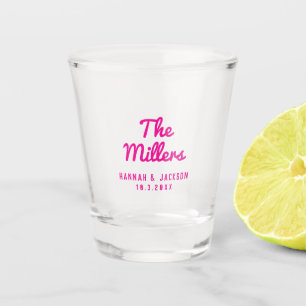 Personalisiertes Hochzeitsgeschenk mit Nachnamen i Schnapsglas