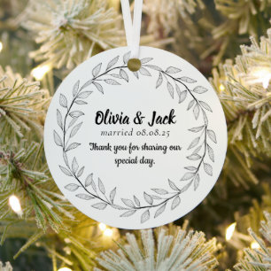 Personalisiertes Hochzeitsgeschenk Ornament Aus Metall