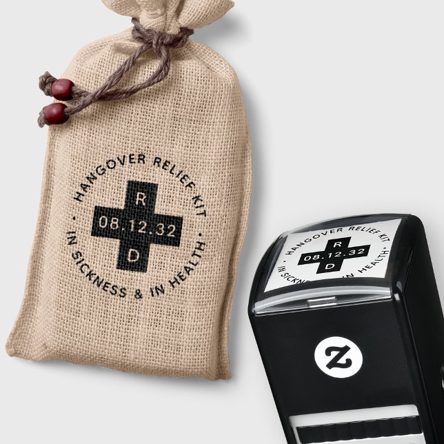 Personalisiertes Hochzeitshangover Relief Kit Permastempel (Von Creator hochgeladen)