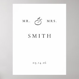 personalisiertes Hochzeitshintergrundschild Poster