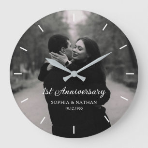 Personalisiertes Hochzeitsjubiläumsfoto Große Wanduhr