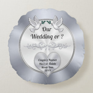 Personalisiertes Hochzeitskissen, Hochzeitsring Rundes Kissen
