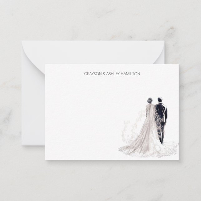Personalisiertes Hochzeitspaar Mitteilungskarte (Vorderseite)