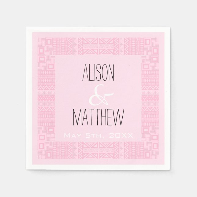 Personalisiertes Hochzeitspapier Napkins 2 Serviette (Vorderseite)