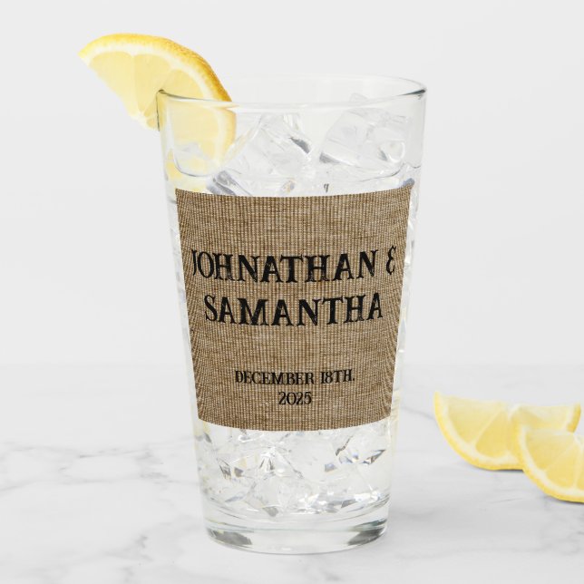 Personalisiertes Hochzeitspaziermuster Glas (Vorderseite Ice)