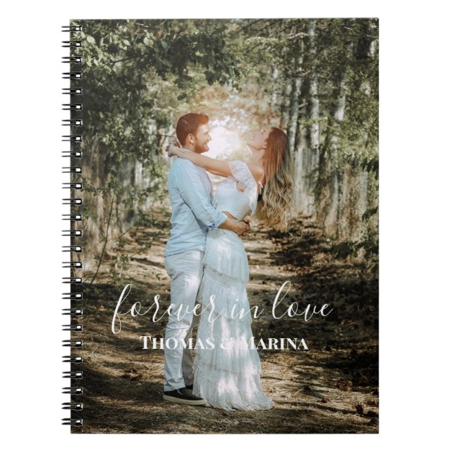 Personalisiertes Hochzeitsportrait Moderne Kalligr Notizblock (Vorderseite)