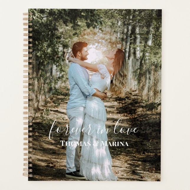 Personalisiertes Hochzeitsportrait Moderne Kalligr Planer (Vorderseite)