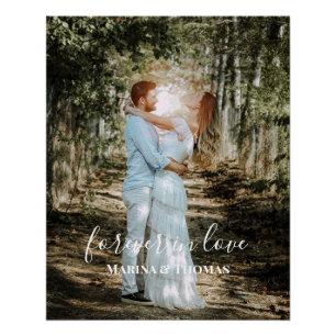 Personalisiertes Hochzeitsportrait Moderne Kalligr Poster