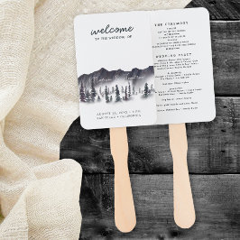 Personalisiertes Hochzeitsprogramm für Rustikales Fächer