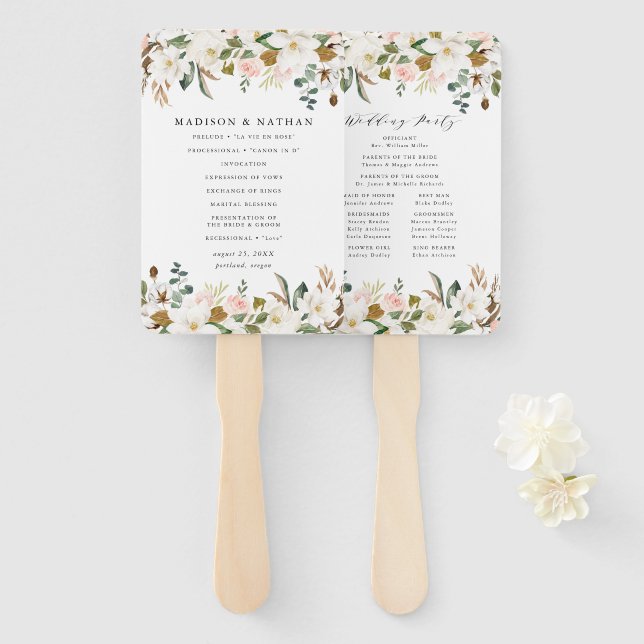 Personalisiertes Hochzeitsprogramm für Wasserfarbe Fächer (Vorne und Hinten)
