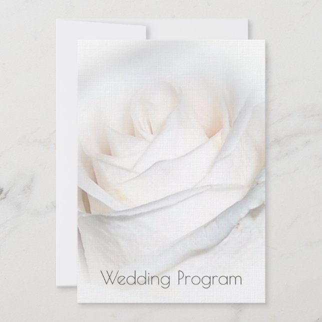 Personalisiertes Hochzeitsprogramm für White Rose Einladung (Vorderseite)